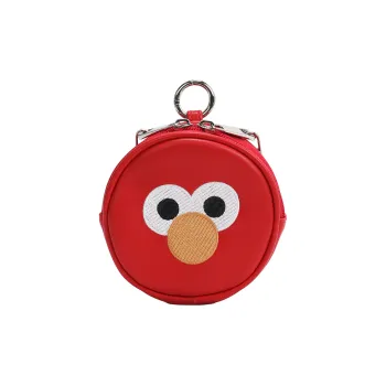 SESAME STREET Pu Coin Purses Earphone Cases Women's Red/Yellow