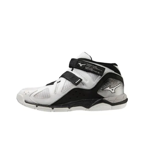 Mizuno Anti Slip Wear Resistant Mid Top Training Shoes Unisex White