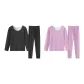 Women's 2 Set (Black+Purple)