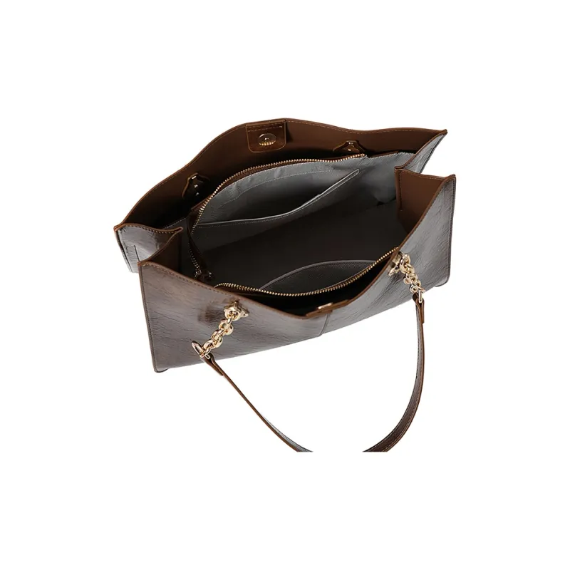Vigno Synthetic Leather Handbag, Shoulder Bag Regular Women's Coconut Shell Brown/Black/Coffee/Maroon/Yellow Brown-4