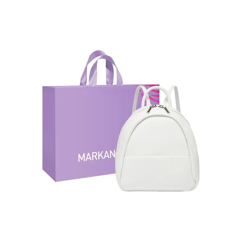 MARKANGARO PU Backpack Medium Size Unisex Brown-22