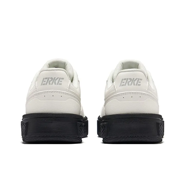 Erke New Start 2 Wear-Resistant Slip-Resistant Low-Top Skateboard Shoes Women's Microcrystal White/Jet Black-3