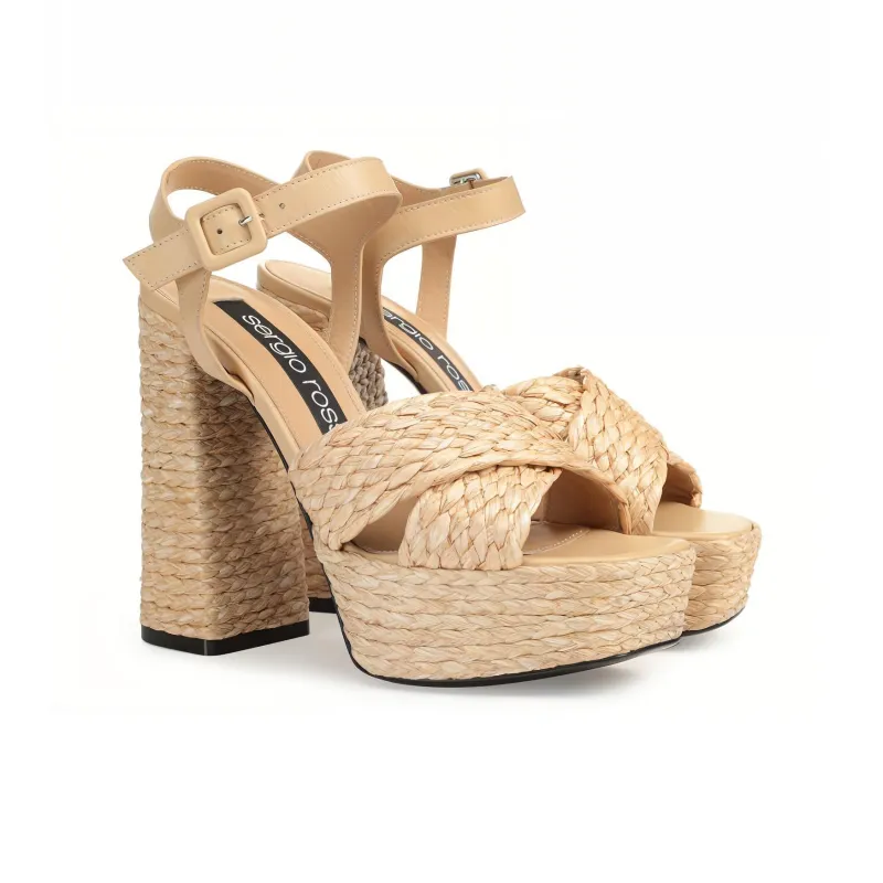 SERGIO ROSSI Sr Seville Strap Sandals 9cm Women's Beige-2