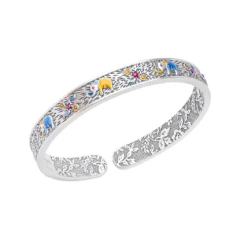CUTE DAME S999 Sterling Silver Bracelets Women's Silver
