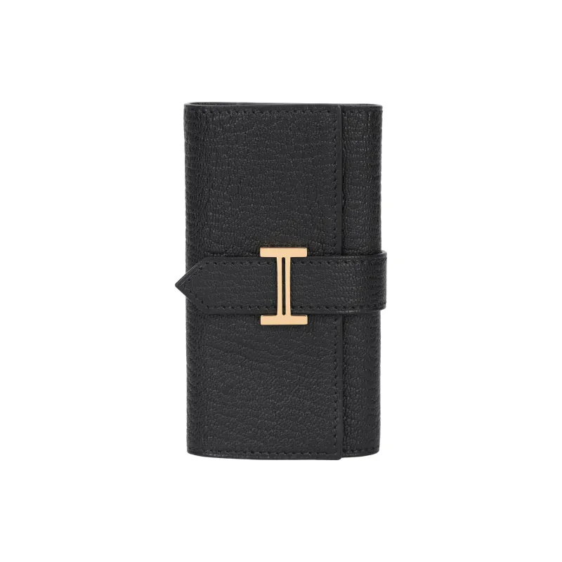 HERMES Bearn Mysore Goat Skin Key Pouch Unisex 89 Noir Black-1