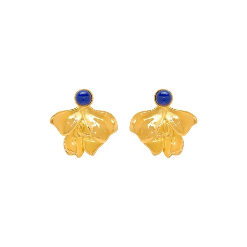 Oscar De La Renta Cabochon Petal Clip on Earrings-0