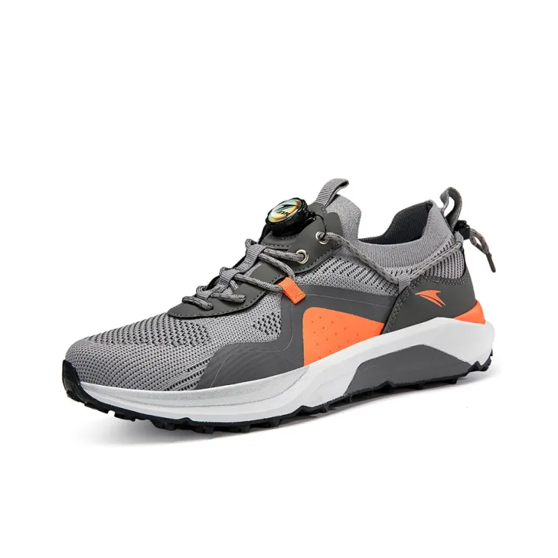 Kinglake Cushioning, Slip Resistant, And Abrasion Resistant Low Top Casual Running Shoes Men's Gray Orange-1