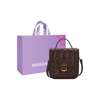 MARKANGARO PU Backpack Regular Women's White/Black/Brown