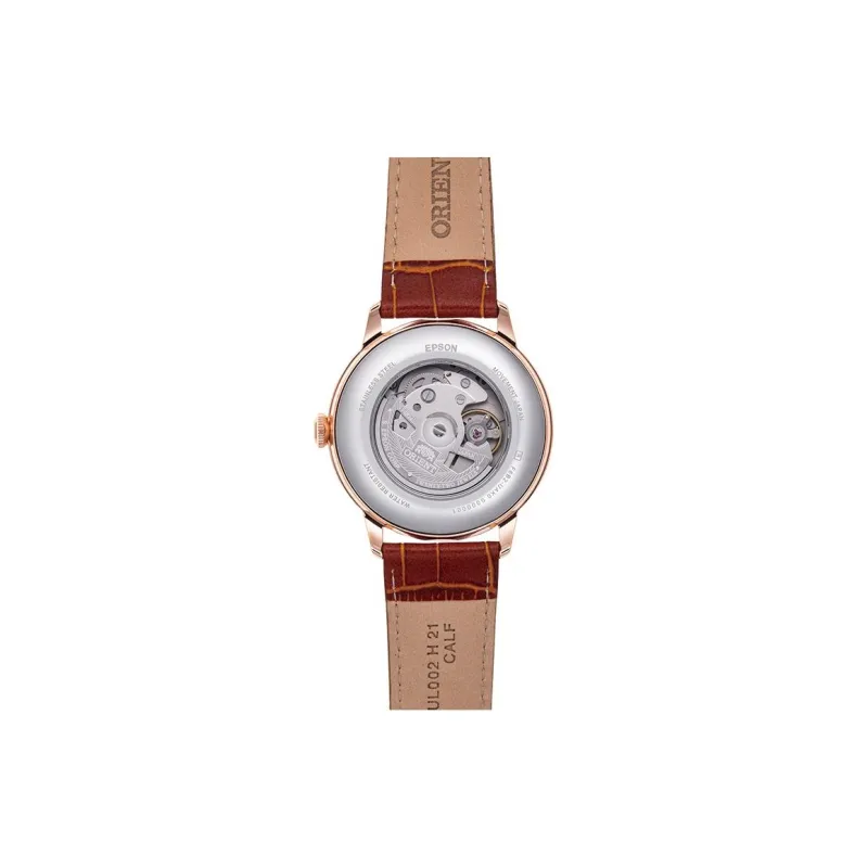 ORIENT Automatic/Manual Mechanical Movement Leather Strap Watch Men's Watches Silver Dial-2
