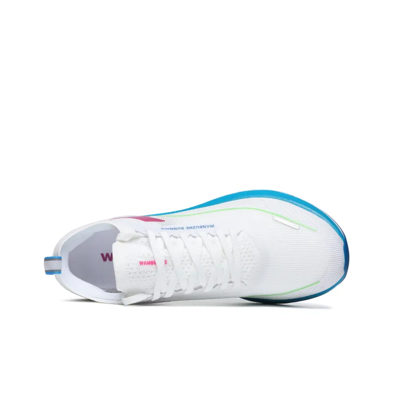 WANBUZHE Running Shoes Men Low Top White, Blue-3