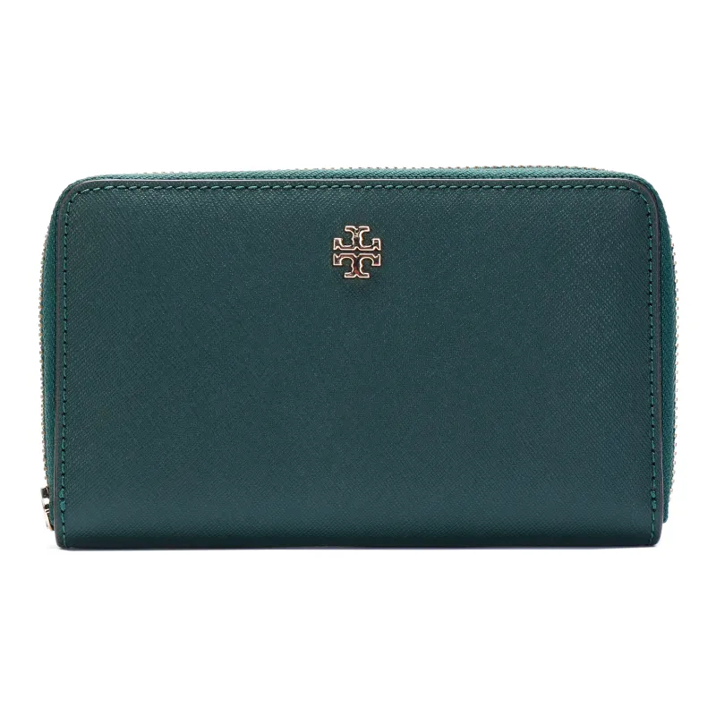 TORY BURCH Leather Wallet Mini Women's Green-1