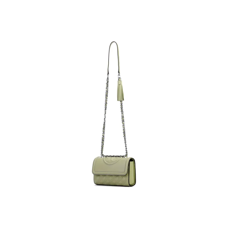 TORY BURCH Fleming Leather Crossbody Bag, Shoulder Bag Trumpets Women's Olive Green-3