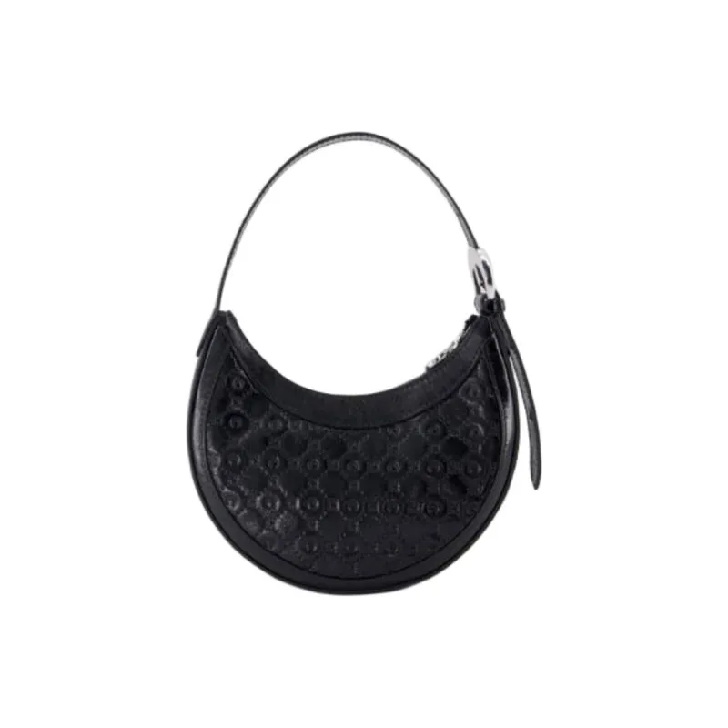 Marine Serre Calfskin Handbag, Shoulder Bag Mini Women's Black-2