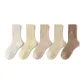 White+Yellow+Khaki+Oats+Coffee[5 Pack, Thickened Thermal Plush Socks]