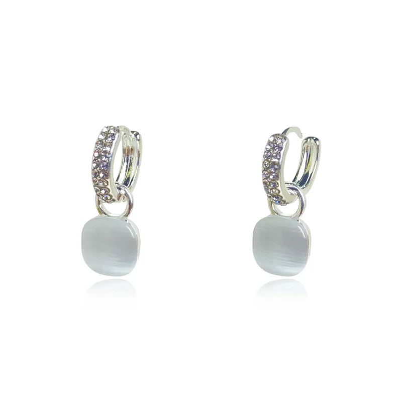 ERXI S925 Sterling Silver Needle Earrings Women's-0