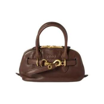 MIU MIU Leather Shoulder Bag Crossbody Bag Handbag Mini Women's Heatherwood