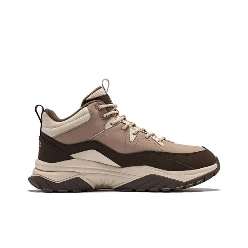 Erke Warm Sun 2 Anti Slip Wear Resistant High Top Casual Shoes Men's Taupe Dark Rosewood-1