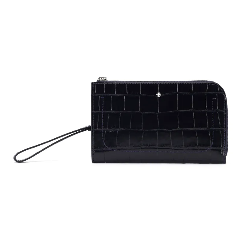 MONTBLANC Calfskin Clutch Small Size Men's Blue-2