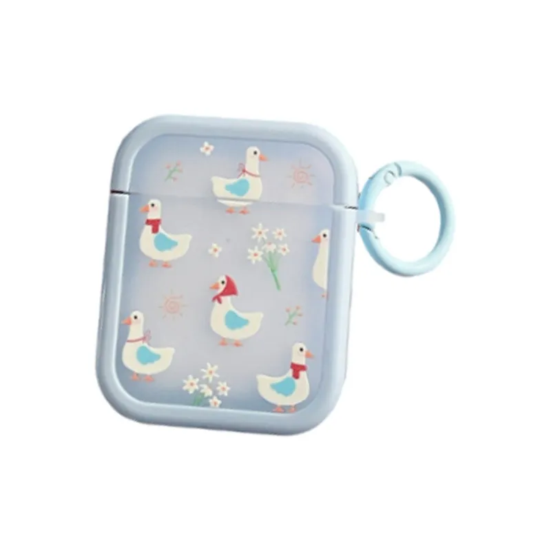 Kona Chun Compatible With AirPods 1/2/3 TPU Fresh Cute Daylily Large Goose High Value Fully Enclosed Headphone Cases-2