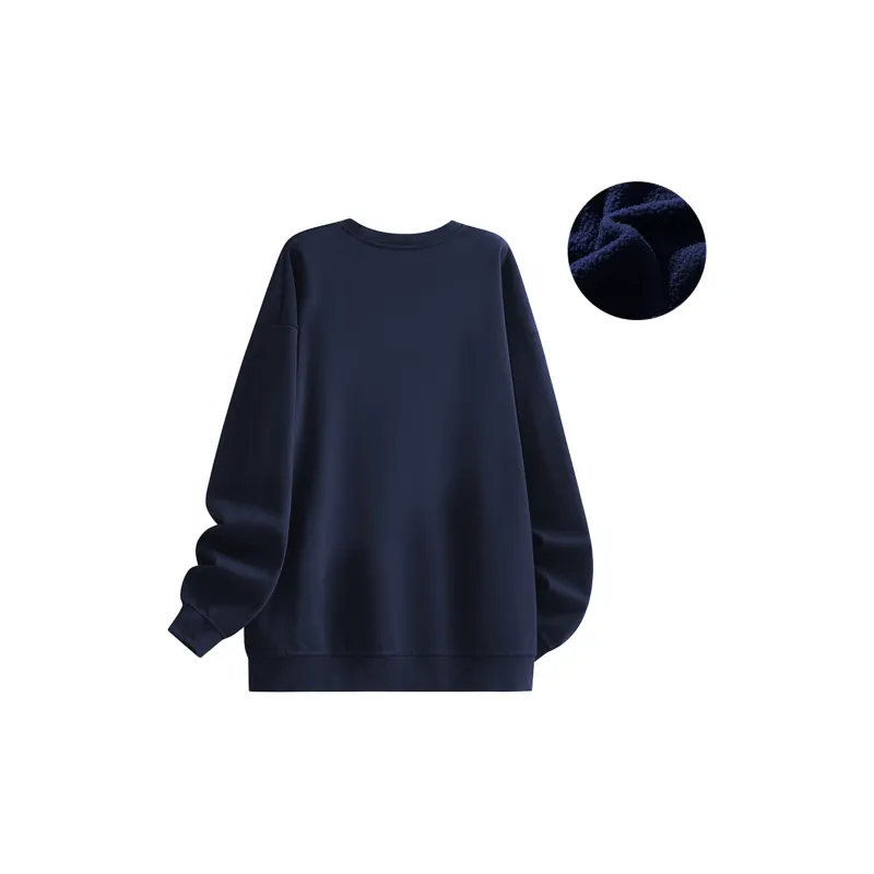 Kepu Crew Neck Thin Fleece Lined Hoodies & Sweatshirts Unisex-33