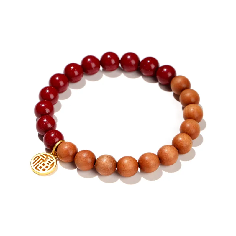Xiang Yin Peachwood Prosperous Fortune Attracts Wealth Full Of Blessing Beaded Bracelet Unisex-6