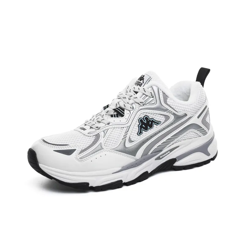 Kappa Warm Wear Resistant Slip Resistant Low Top Casual Running Shoes Unisex White Gray-3