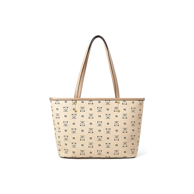 Vigno Synthetic Leather One Shoulder Tote Bag, Shopping Bag Regular Women's Brown/Ecru-11
