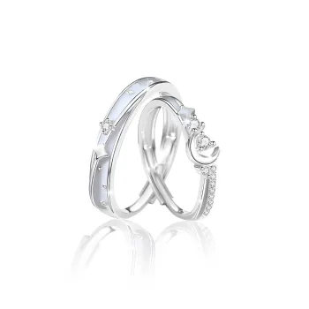 FOREVER MELODY Zircon Rings Unisex Silver