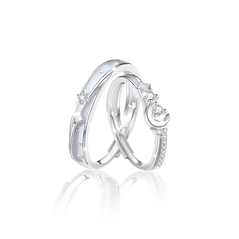 FOREVER MELODY Zircon Rings Unisex Silver-0