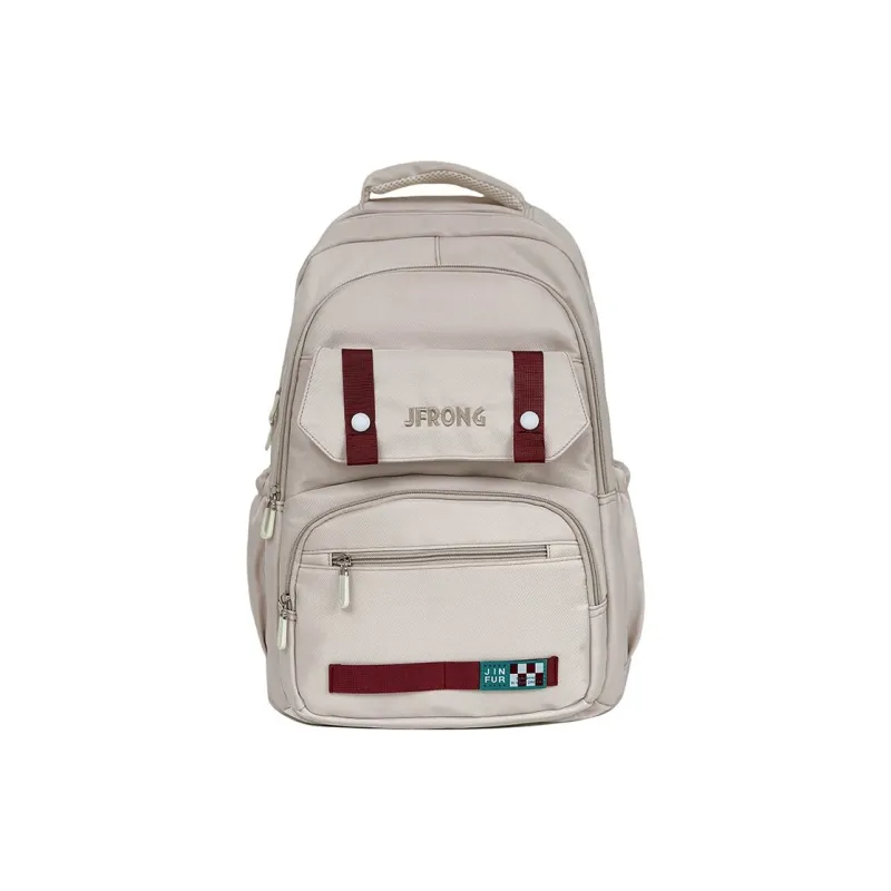 LUVISTRUE Nylon Fabric Backpack And Laptop Bag Regular Unisex Ecru/Black/Red/Khaki-0