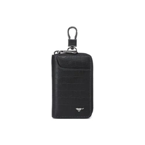 SEPTWOLVES Top Grain Cow Leather Key Pouch Small Size Men's Black
