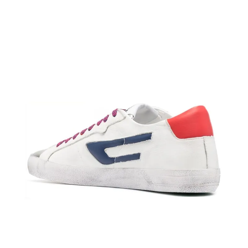 DIESEL Low Top Skateboard Shoes Men's White-3