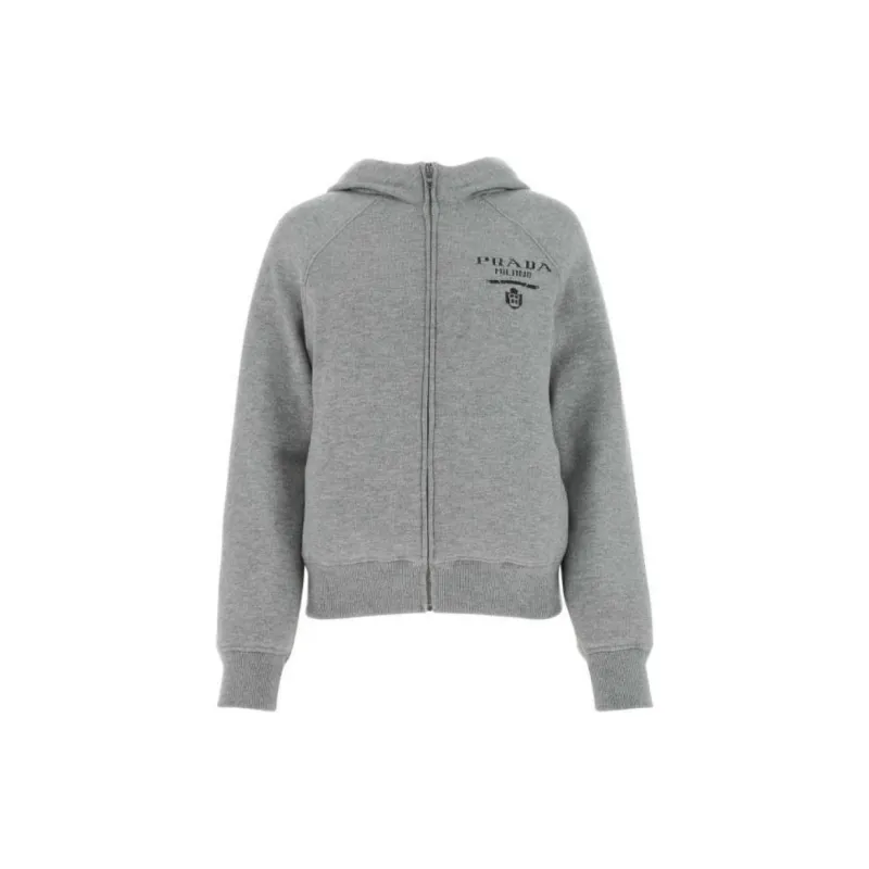 PRADA Logo Detailed Zip Up Jacket-1