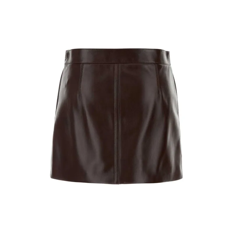 GUCCI Leather Mini Skirt-3
