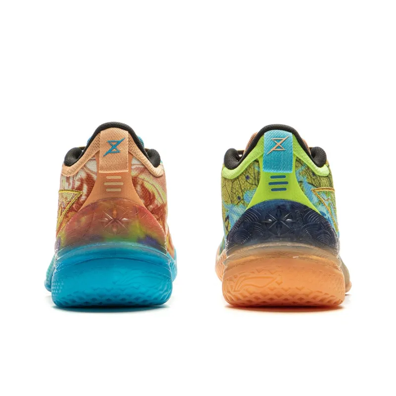 LiNing Knife 5 Slip Resistant Rebound Coverage Performance Basketball Shoes Men's Orange Blue-6