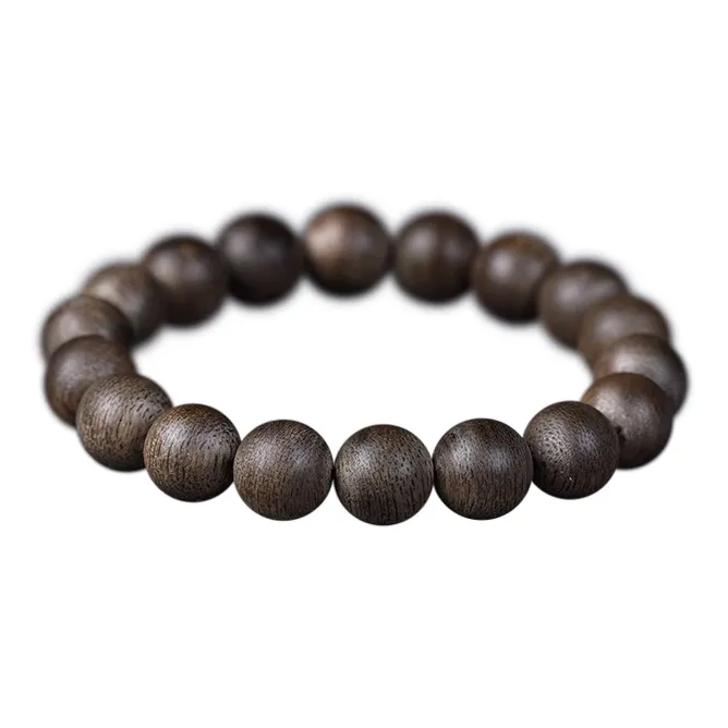 FANGYUANXIAOFU Fragrance Enhancer, Agarwood Single Wrap, Plain Beaded Bracelet Unisex-0