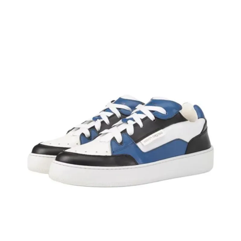SERGIO ROSSI SR1 ADDICT Low-Top Skateboard Shoes Men's Blue White-3