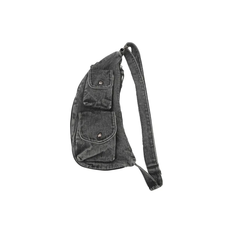DALO Denim Shoulder Bag, Crossbody Bag Unisex Blue/Black/Khaki-4