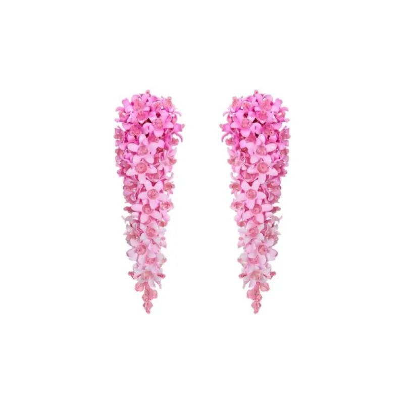 Oscar De La Renta Cascading Flower Clip-on Earrings-0