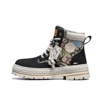 Kuding Martin Boots Men Black/Beige
