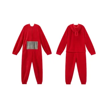 Sleep Students Dormitory Home Outerwear Ready Loungewear Jumpsuits Unisex Red