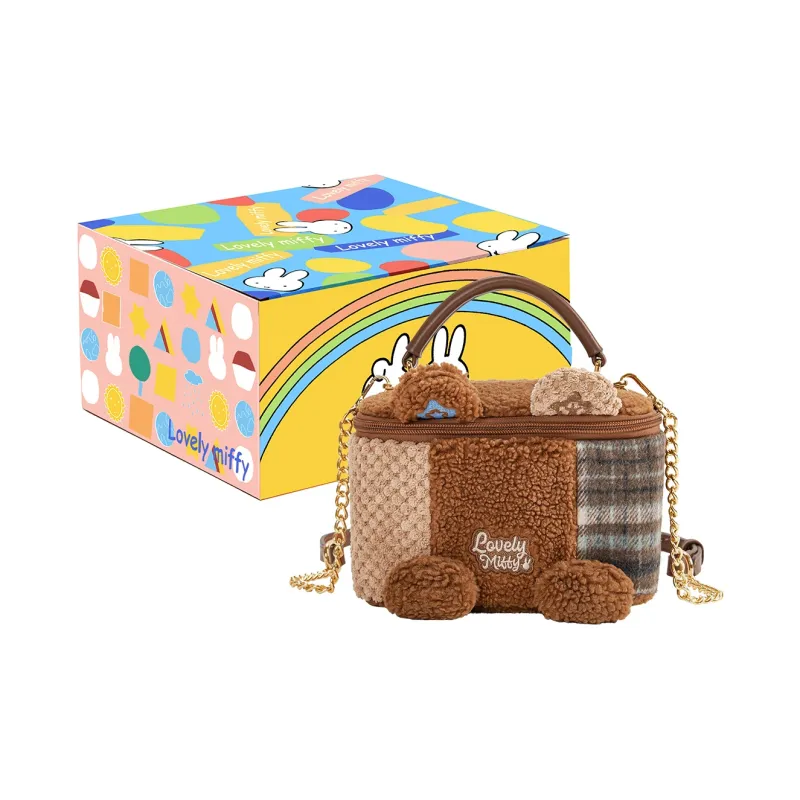 Miffy Fabric Crossbody One Shoulder Handbags Small Size Women's Pink/Brown-9