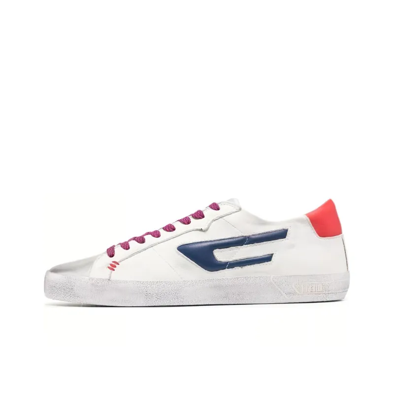DIESEL Low Top Skateboard Shoes Men's White-0