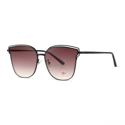 PSACSS Stainless Steel Irregular Shape Sunglasses Unisex Gradual Gray/Gradual Fuchsia