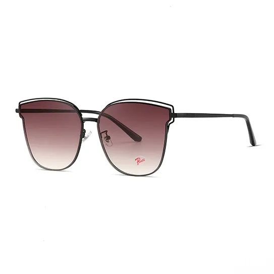 PSACSS Stainless Steel Irregular Shape Sunglasses Unisex Gradual Gray/Gradual Fuchsia-2