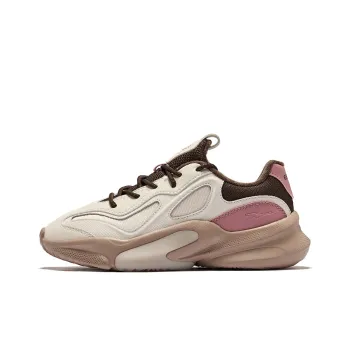 Erke Derivation Cushioning Warm Rebound Low Top Casual Shoes Women's Cream Gray Deep Rosewood