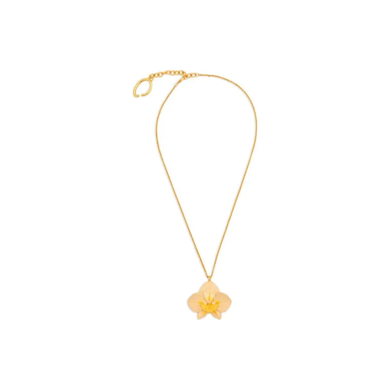 Oscar De La Renta Orchid Pendant Necklace-1