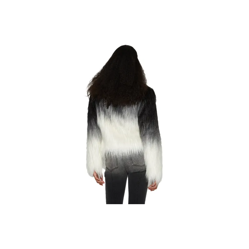 VANN VALRENCÉ Fur Women's Black White Mixed Color-2