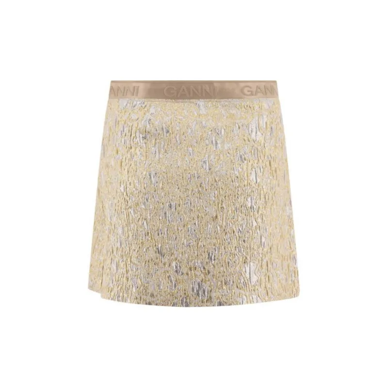 GANNI Metallic Effect Mini Skirt-1