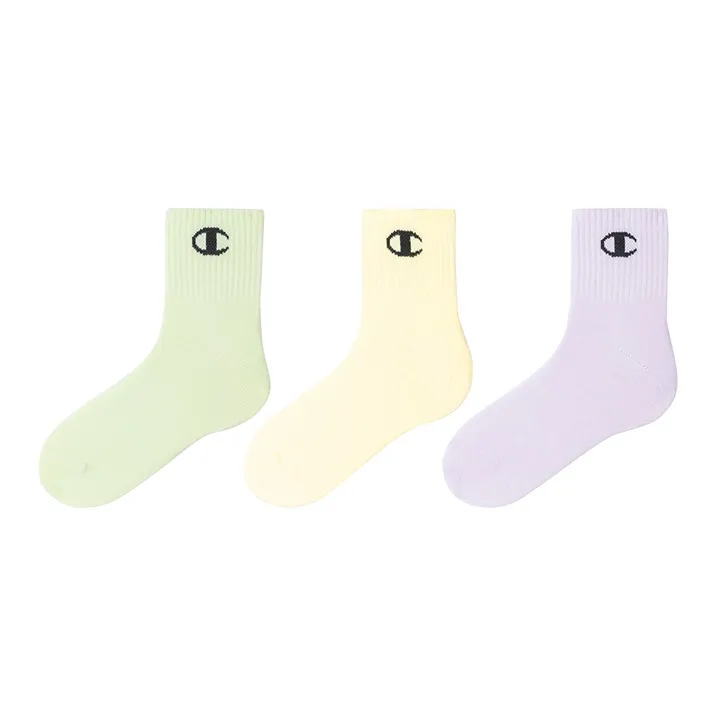 Champion Mid Calf Socks Unisex 3 Pack Mixed Color-1